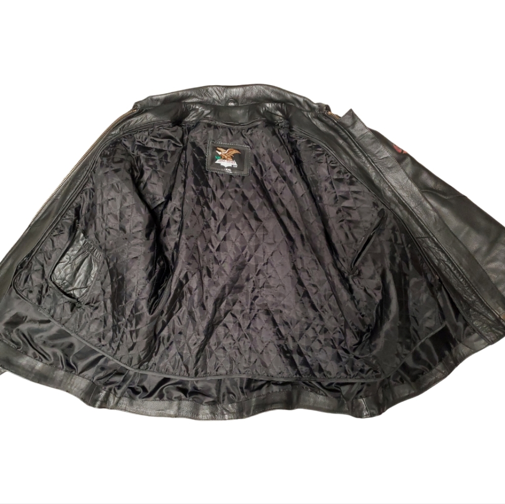 Jamin Leather Jacket w/inlays and Removable Liner Men's XXL Motorcycle Coat - Picture 6 of 10